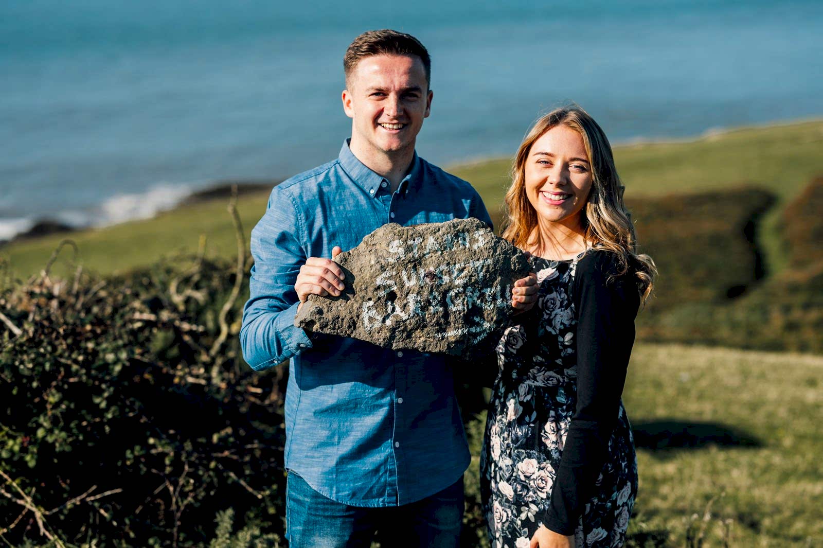 amy and nath engagement photos at ogmore beach