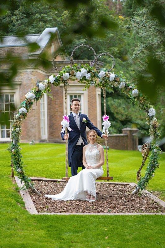 Bride and Groom at De Courceys Manor Wedding Venue